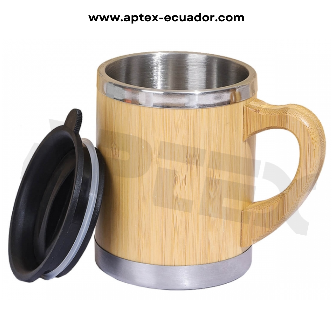 VASO DE VIDRIO CON TAPA DE MADERA Y SORBETE PARA SUBLIMAR 500ML